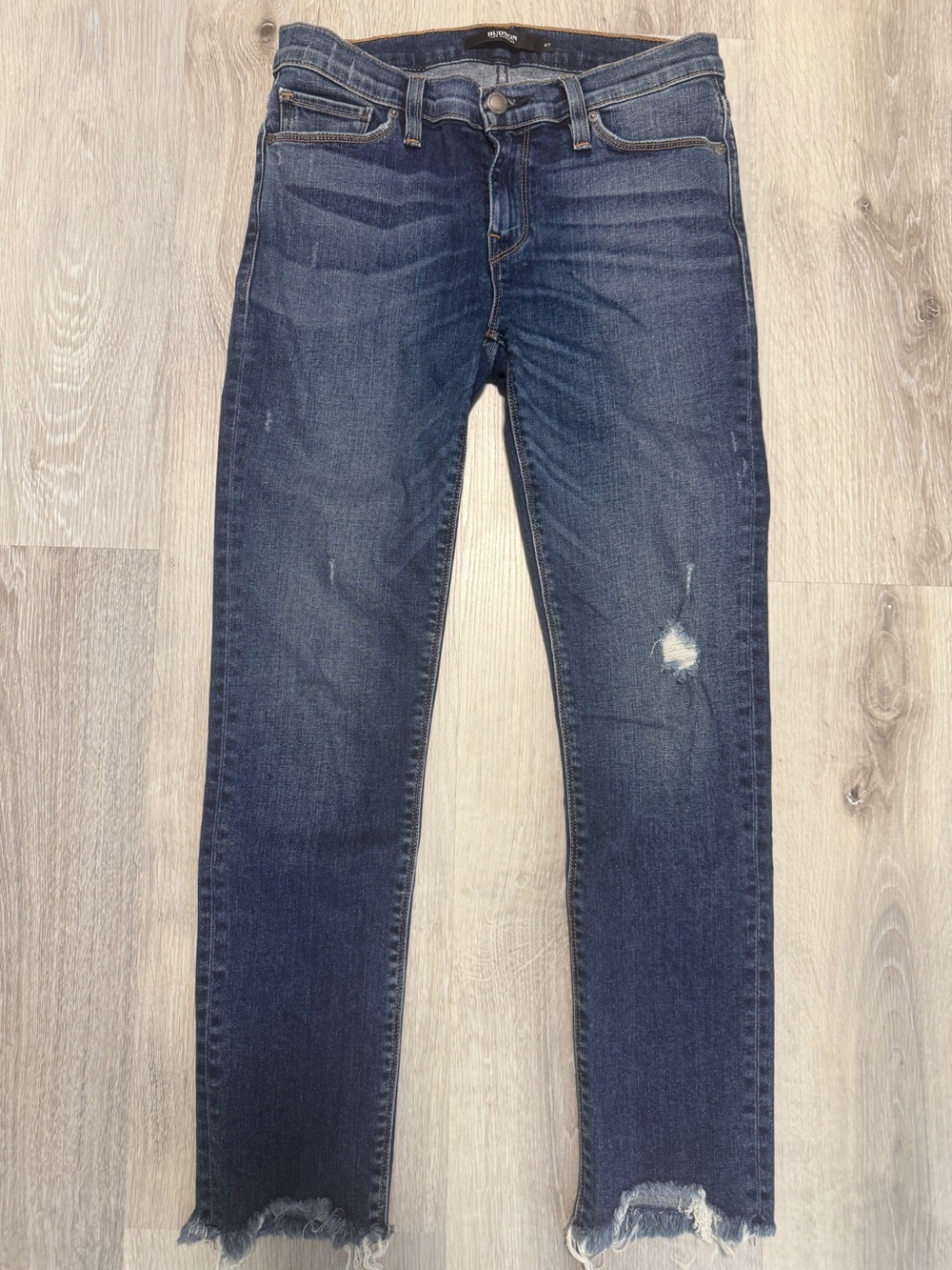 Hudson Women’s Distressed Skinny Jeans Crop Ankle Size 27
